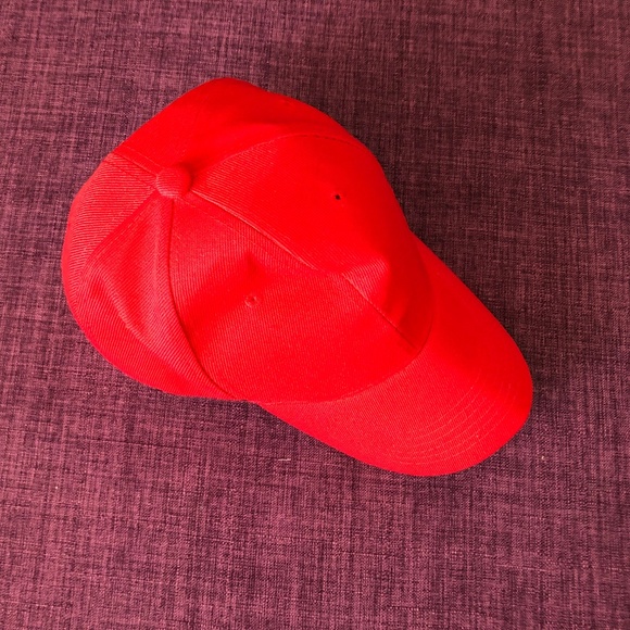 plain red baseball cap